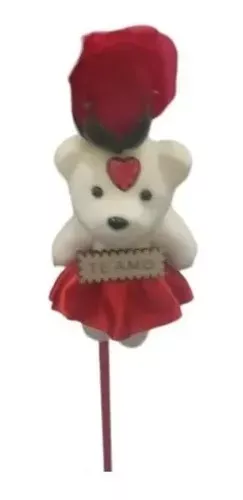 Rosa Oso De Peluche Pack 2 Te Amo Feliz Dia San Valentin-5