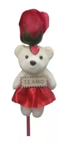 Rosa Oso De Peluche Pack 2 Te Amo Feliz Dia San Valentin-1