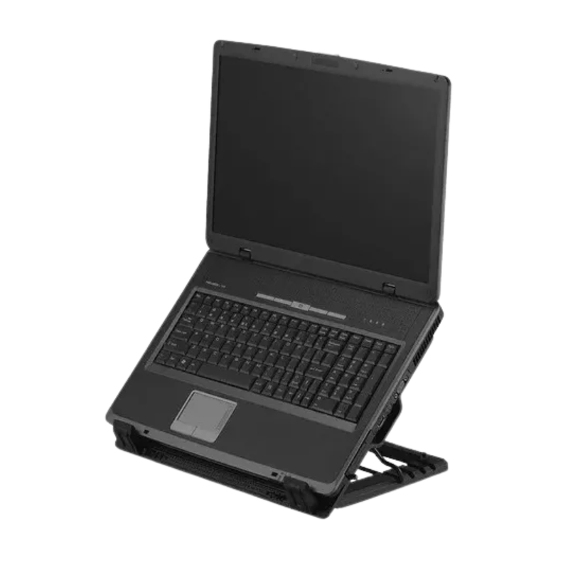 Base Ventilador Notebook Gamer N18 Con Luz Led Altura Ajustable Negro-2