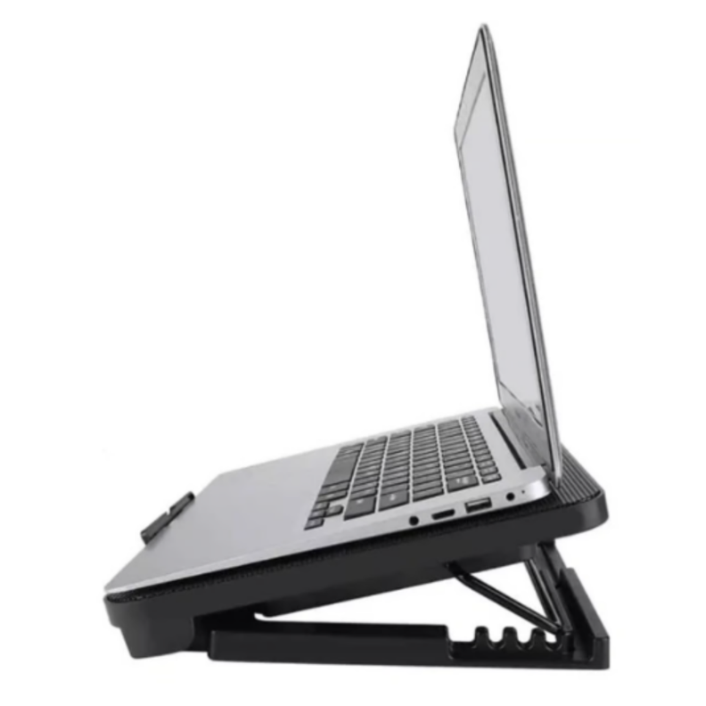 Base Ventilador Notebook Gamer N18 Con Luz Led Altura Ajustable Negro-4