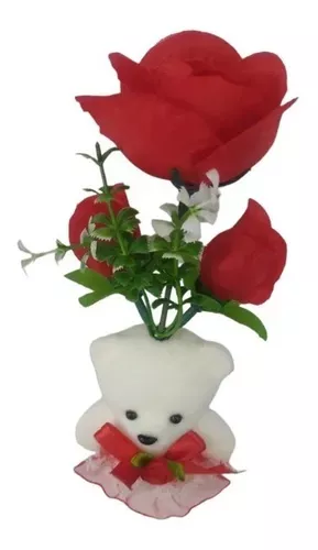 Regalo San Valentín Oso Con Flores Rosas Adorno Dia Del Amor-1