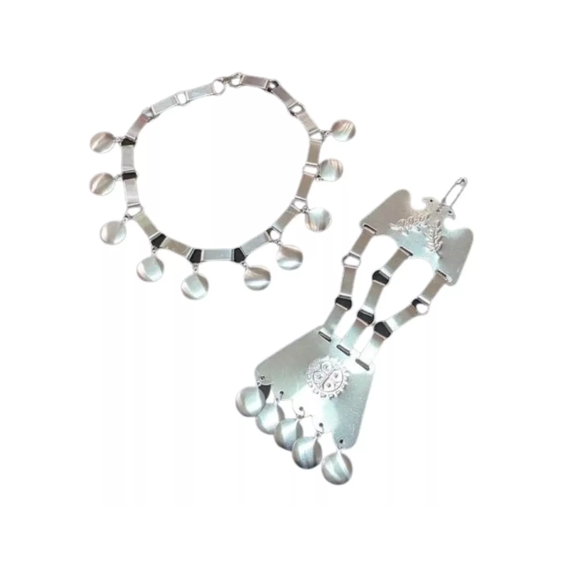 Accesorio Vestuario Trapelakucha Trarilonco Mapuche Mujer Metalico-0
