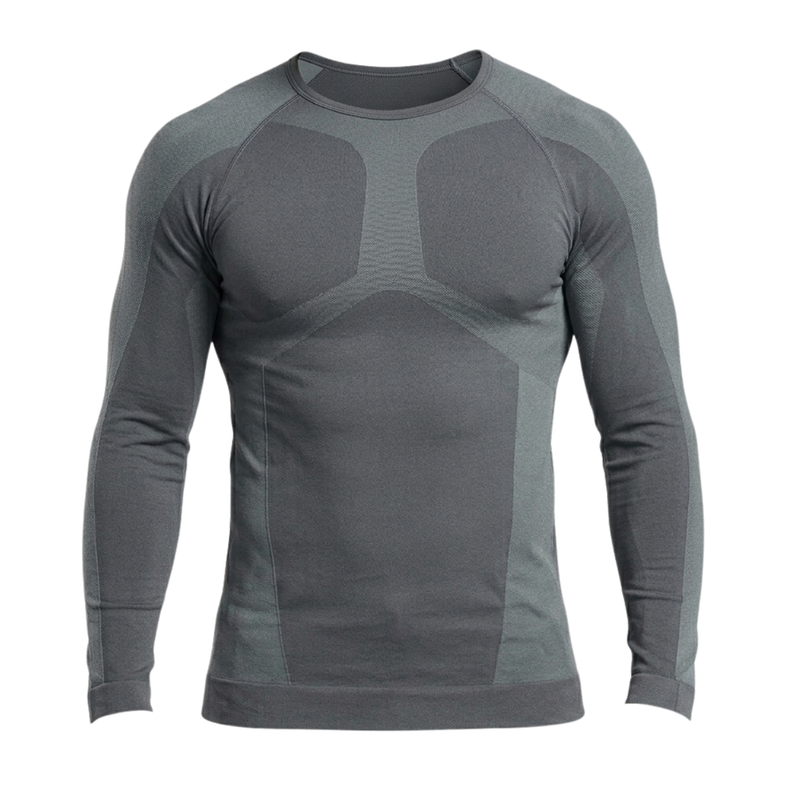 Primera Capa Termica HombreMujer Sin Costuras Running Outdoor Gris S-M