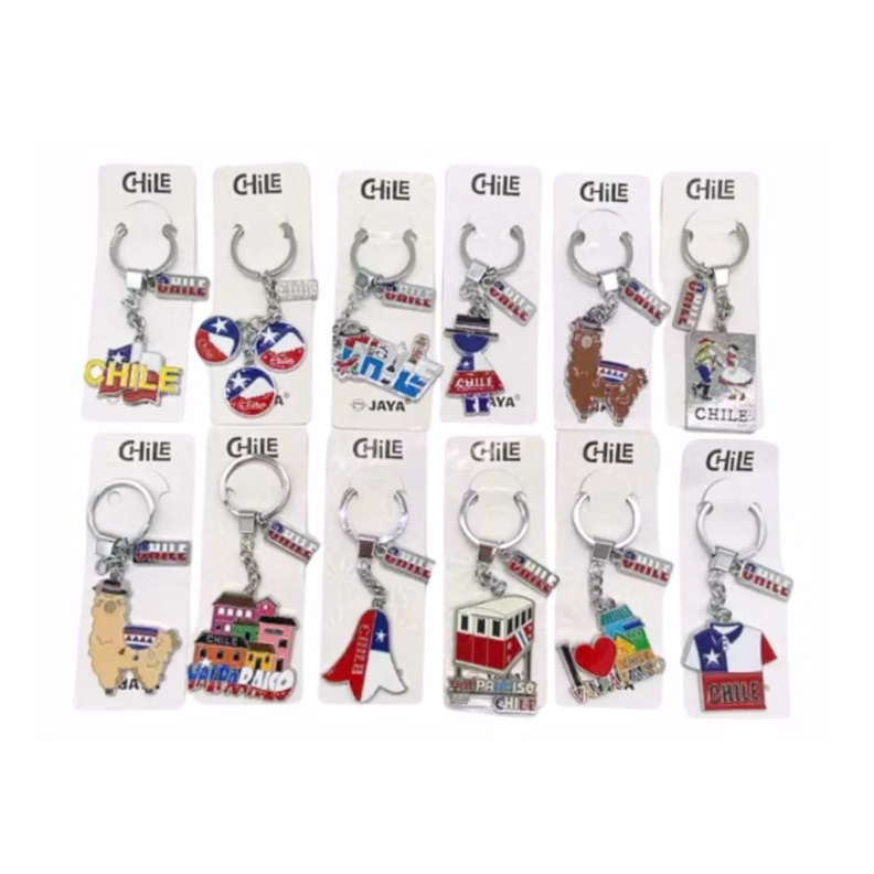 Pack 12 Llaveros Típicos Chile Regalo Recuerdo Ciudades Chile