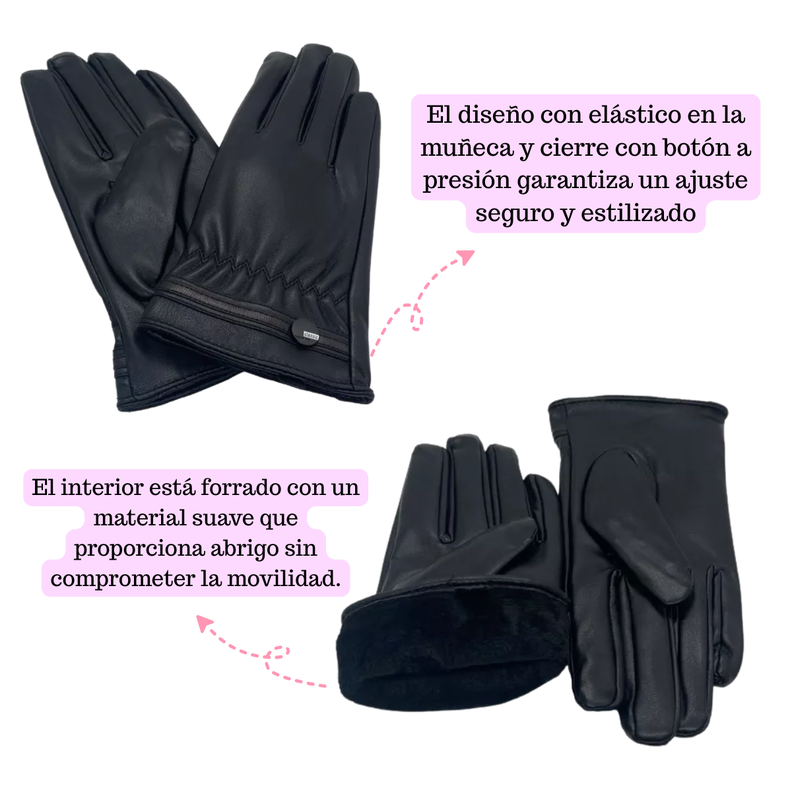 Guantes Cuero Sintético Mujer Invierno-2