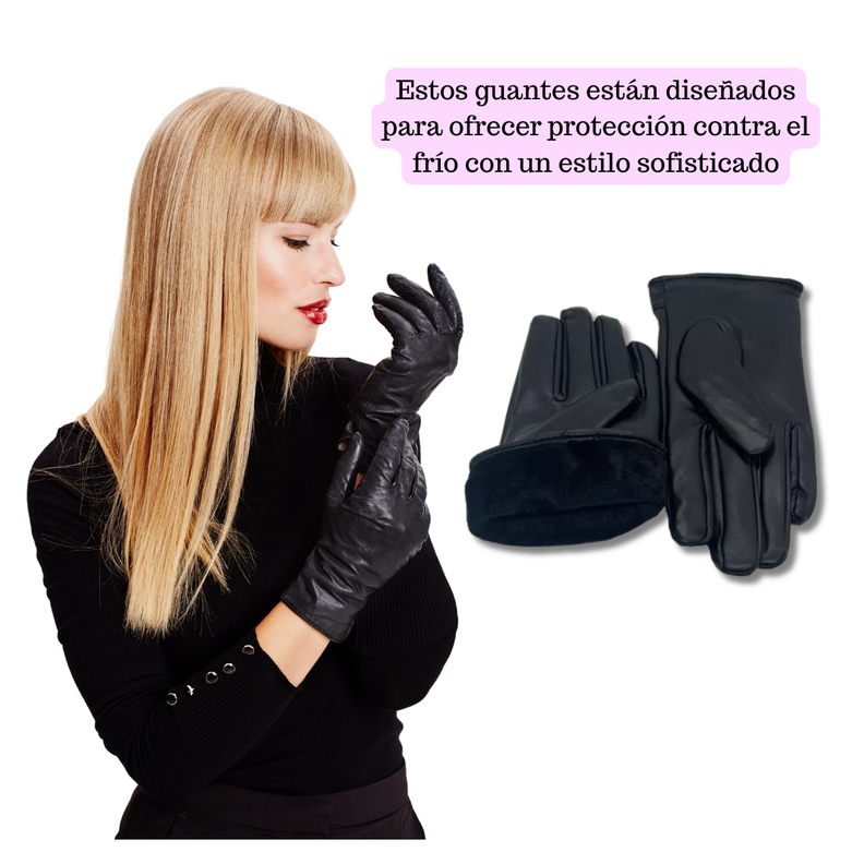 Guantes Cuero Sintético Mujer Invierno-3
