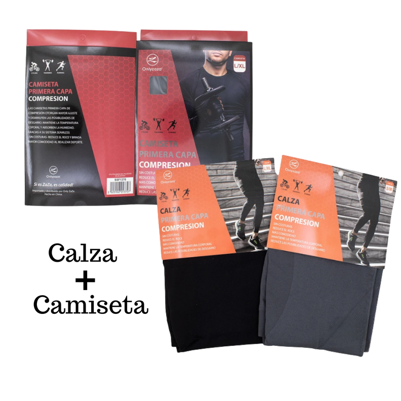 Primera Capa Hombre, Camiseta Y Calza Compresion Térmicos-1