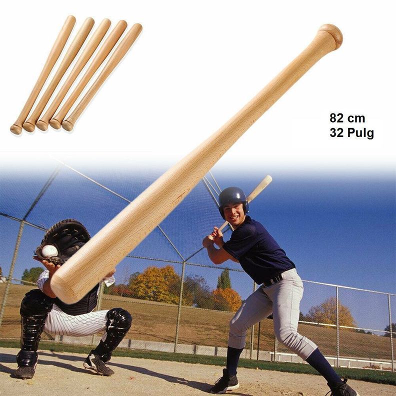 Bate De Beisbol Baseball Madera- 82CM-3