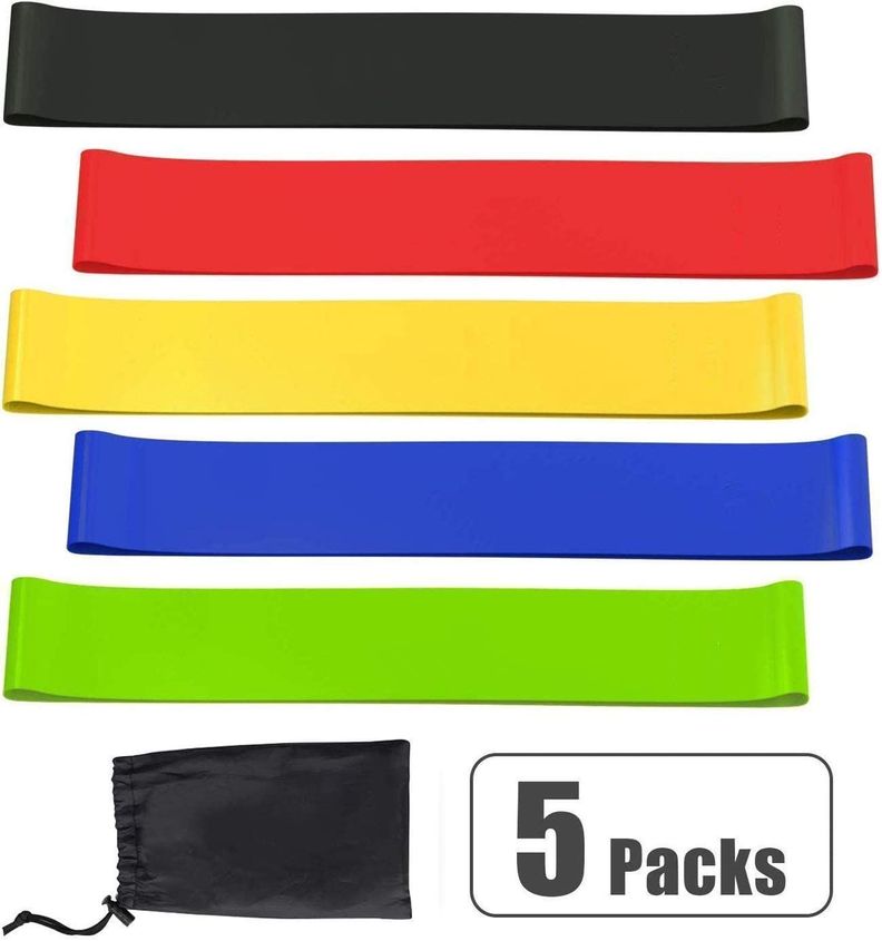 5 Bandas Resistencia Gluteos Piernas Abdomen + Bolso-1