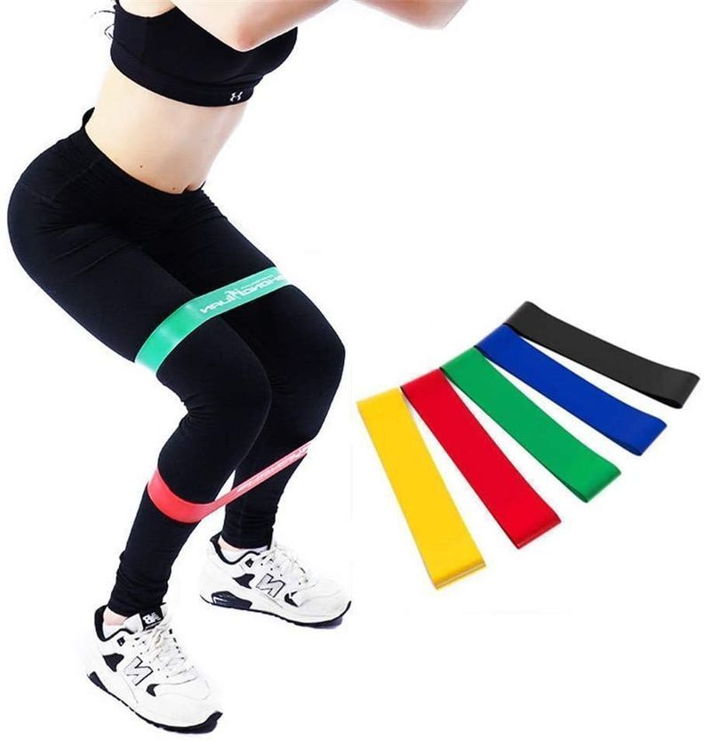 5 Bandas Resistencia Gluteos Piernas Abdomen + Bolso-3