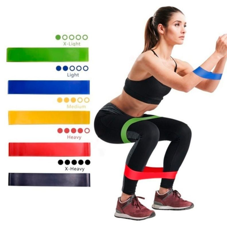 5 Bandas Resistencia Gluteos Piernas Abdomen + Bolso-2