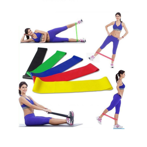 5 Bandas Resistencia Gluteos Piernas Abdomen + Bolso-5