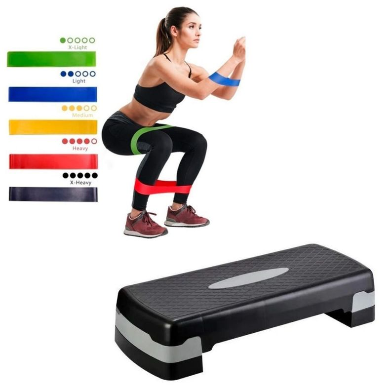 Pack Step aerobico 2 niveles + Set Banda Gluteos-1