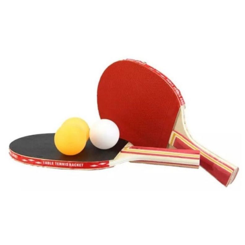Set par Paleta Raqueta Ping Pong + 3 pelotas + Estuche - multicolor-0