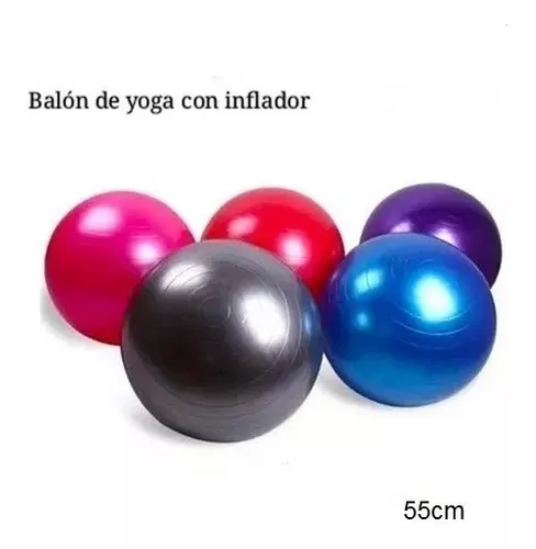Balon Pelota Yoga Pilates 65cm + Inflador-Lila-4