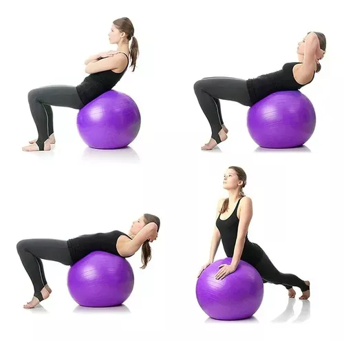 Balon Pelota Yoga Pilates 65cm + Inflador-Lila-2