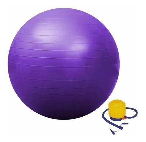 Balon Pelota Yoga Pilates 65cm + Inflador-Lila-0