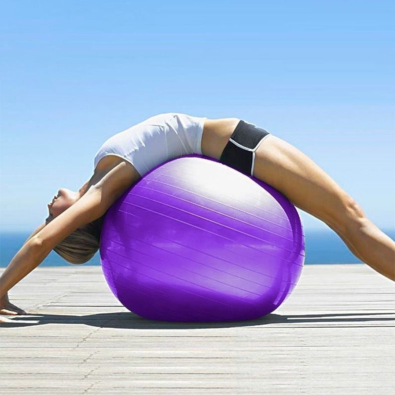 Balon Pelota Yoga Pilates 75cm + Inflador-Azul-2
