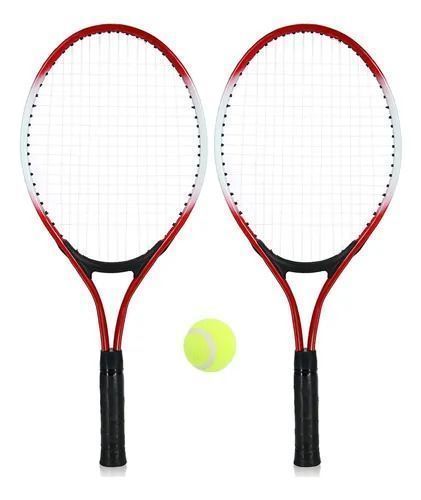 PACK 2 RAQUETAS TENIS PRINCIPIANTES AMATEUR + PELOTA-0