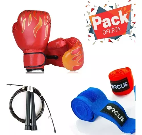 Pack Iniciación Boxeo Guantes + Vendas + Cuerda - Colores-3