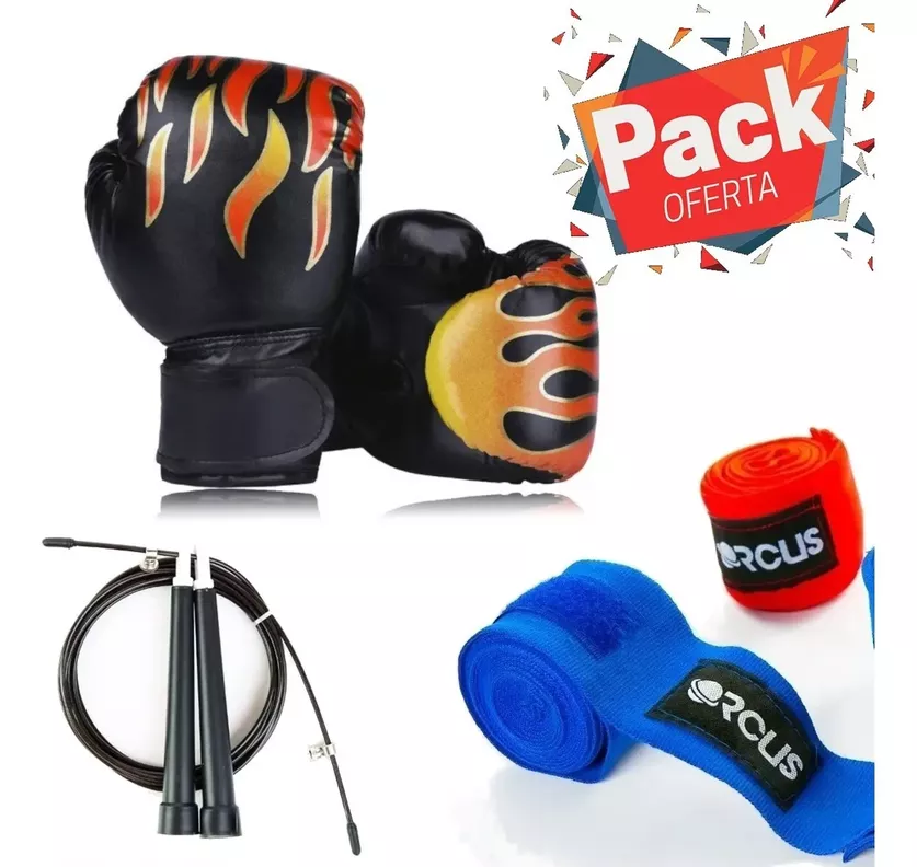 Pack Iniciación Boxeo Guantes + Vendas + Cuerda - Colores-4