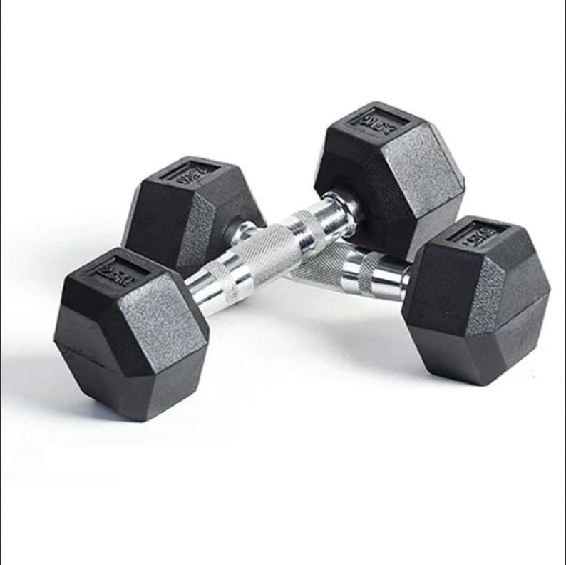 PAR MANCUERNA HEXAGONAL CAUCHO GOMA CROSSFIT FUNCIONAL 2.5 KG-0