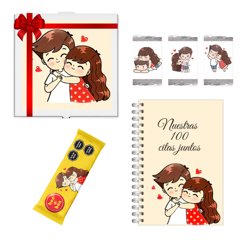 Agenda 100 Citas San Valentín Día Enamorados + Chocolates-1
