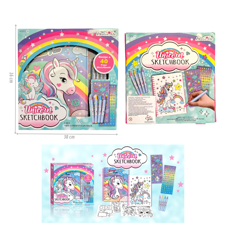 Pack niña manicure + bolso unicornio + libro stickers unicornio-2