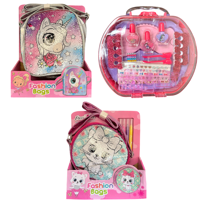 Pack niña manicure + bolsos unicornio-0