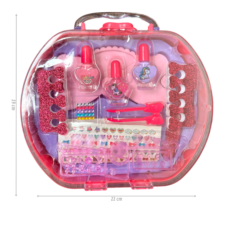 Pack niña manicure + bolsos unicornio-1