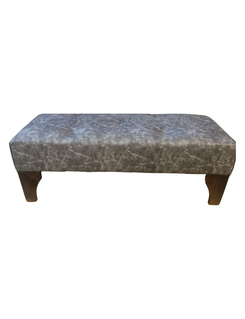 Banqueta Botone Gris Eco Cuero 105x40x40 Muebles Rimar-0