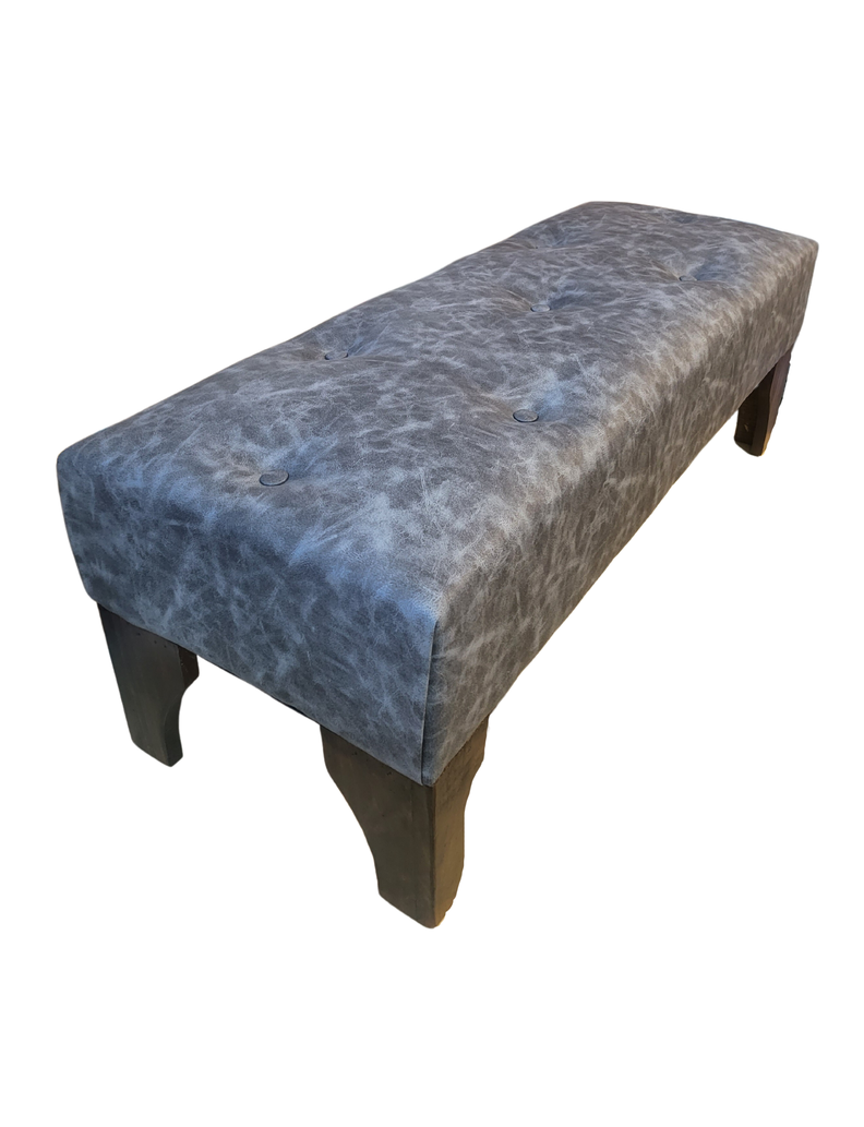 Banqueta Botone Gris Eco Cuero 105x40x40 Muebles Rimar-1