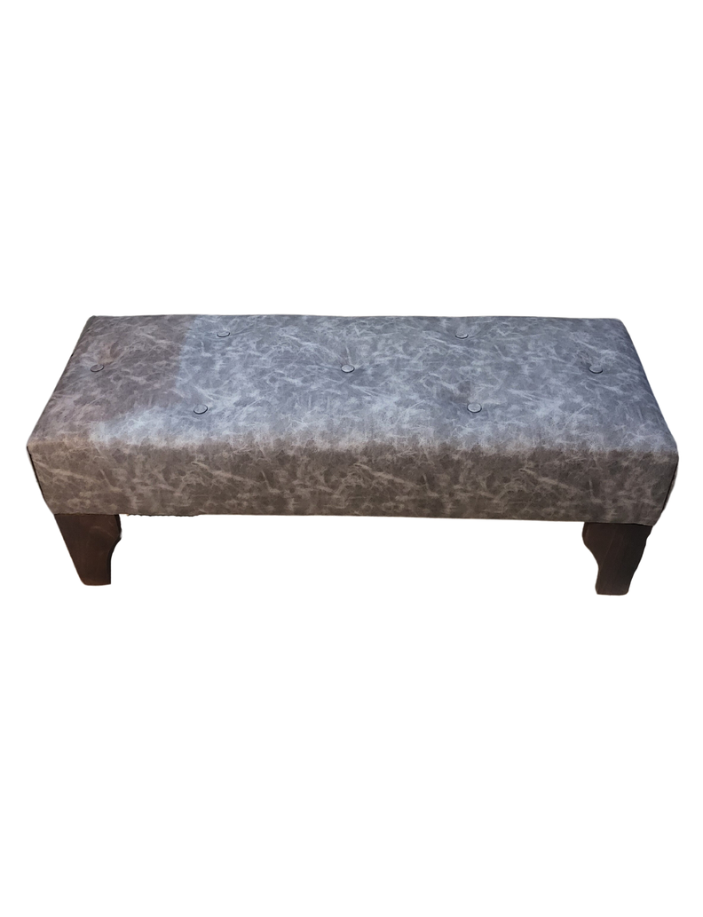 Banqueta Botone Gris Eco Cuero 105x40x40 Muebles Rimar-2