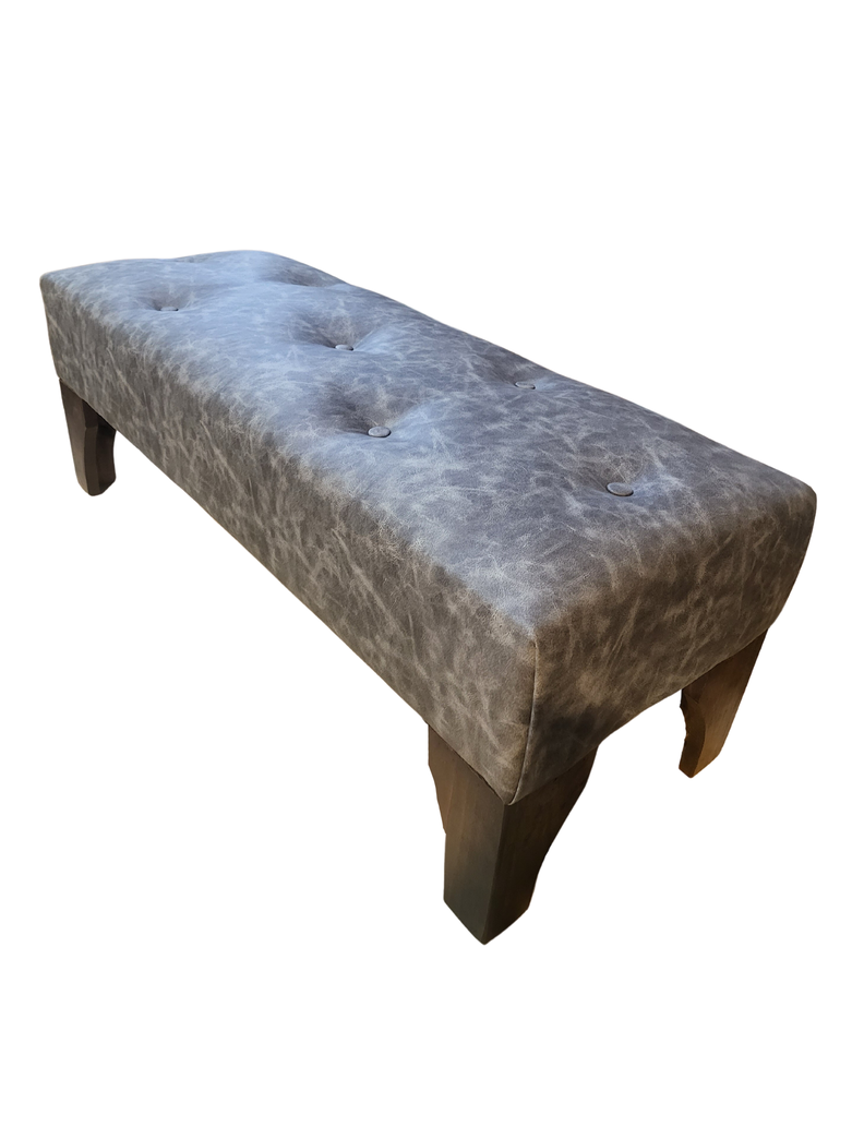 Banqueta Botone Gris Eco Cuero 105x40x40 Muebles Rimar-4