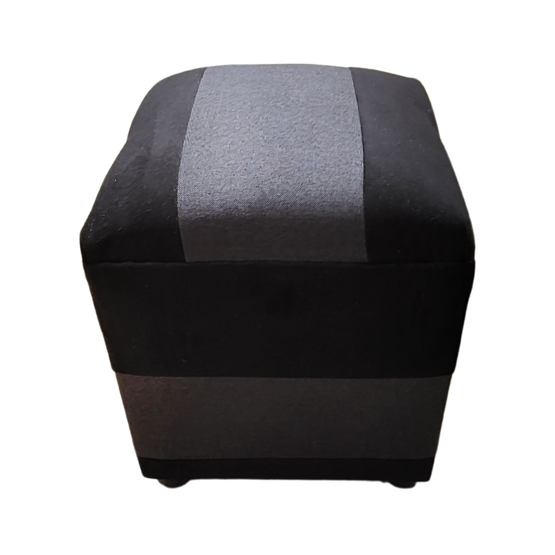 Pouf Bicolor Negro y gris lino Muebles Rimar-3