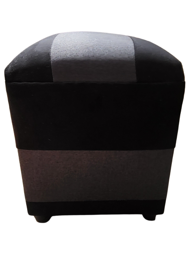 Pouf Bicolor Negro y gris lino Muebles Rimar-0