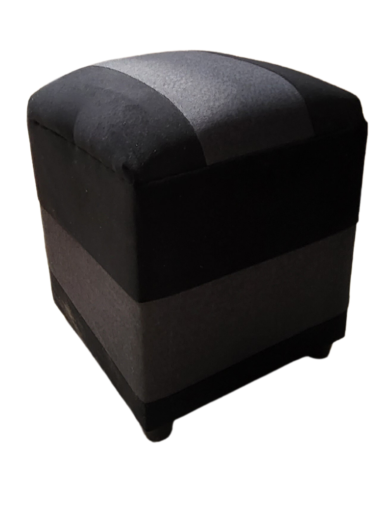 Pouf Bicolor Negro y gris lino Muebles Rimar-1