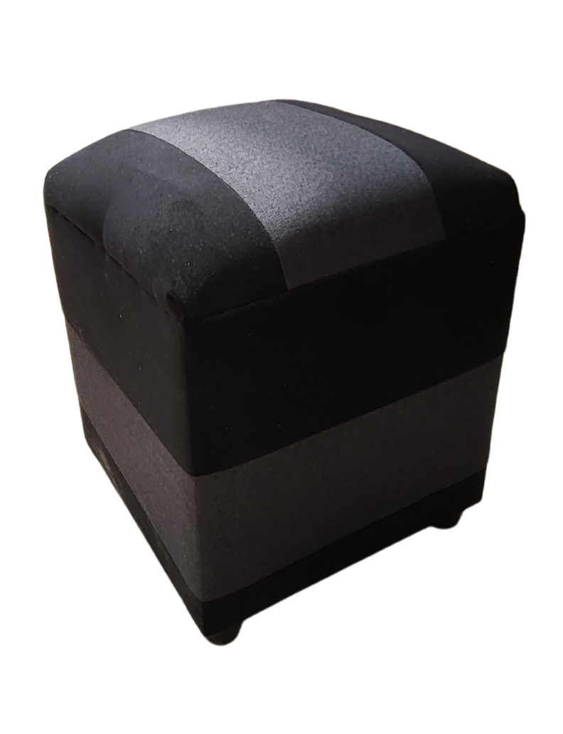 Pouf Bicolor Negro y gris lino Muebles Rimar-4