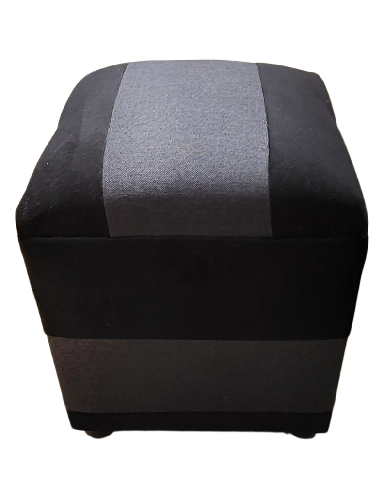 Pouf Bicolor Negro y gris lino Muebles Rimar-5