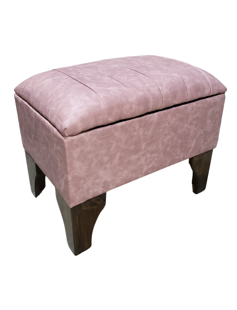 Banqueta Baúl Palo Rosa Eco Cuero 60x40x45x20  Muebles Rimar-1