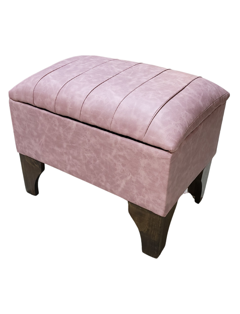 Banqueta Baúl Palo Rosa Eco Cuero 60x40x45x20  Muebles Rimar-2