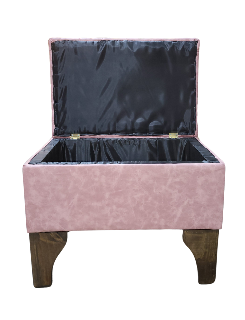 Banqueta Baúl Palo Rosa Eco Cuero 60x40x45x20  Muebles Rimar-4