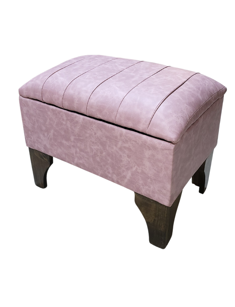 Banqueta Baúl Palo Rosa Eco Cuero 60x40x45x20  Muebles Rimar-7