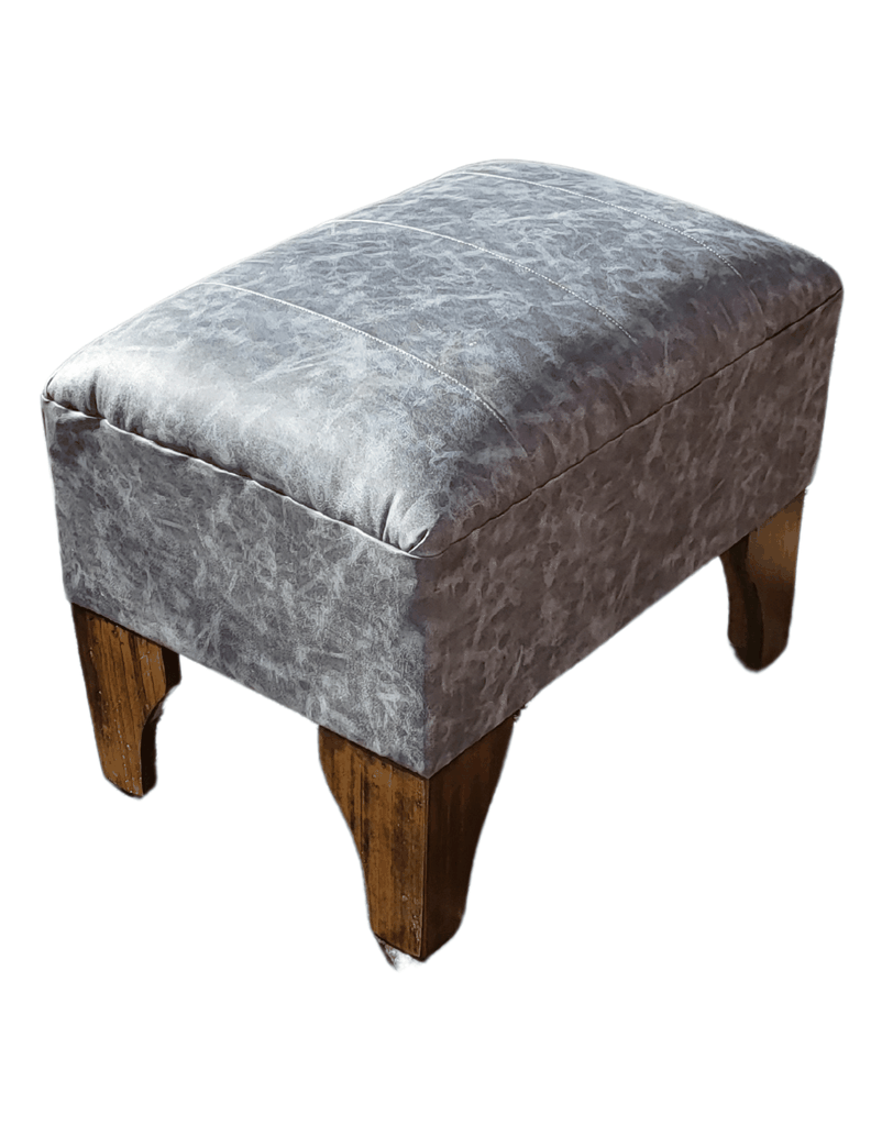 Banqueta Lineal Gris Eco Cuero Estilo Marmoleado 60x40x40 Rimar-1