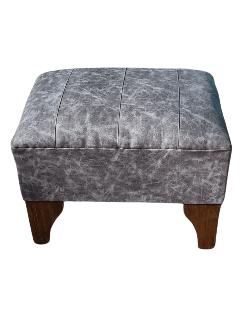 Banqueta Lineal Gris Eco Cuero Estilo Marmoleado 60x40x40 Rimar-2