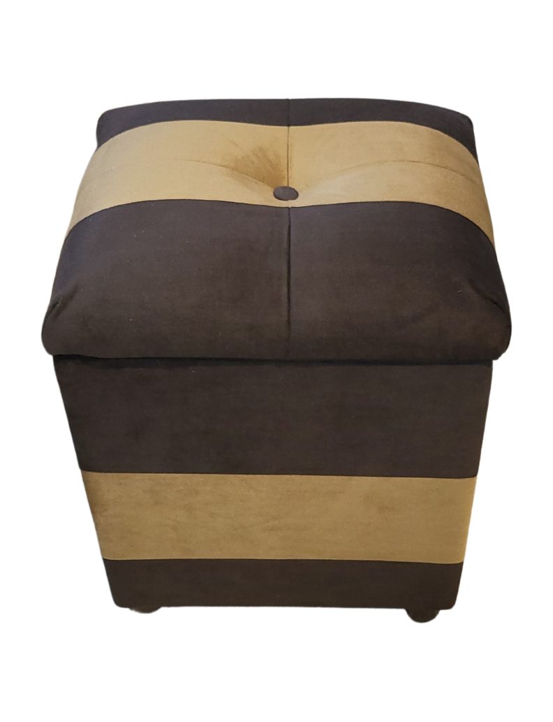 Pouf Baul Bicolor chocolate cafe Felpa 40x33x50 Rimar-0