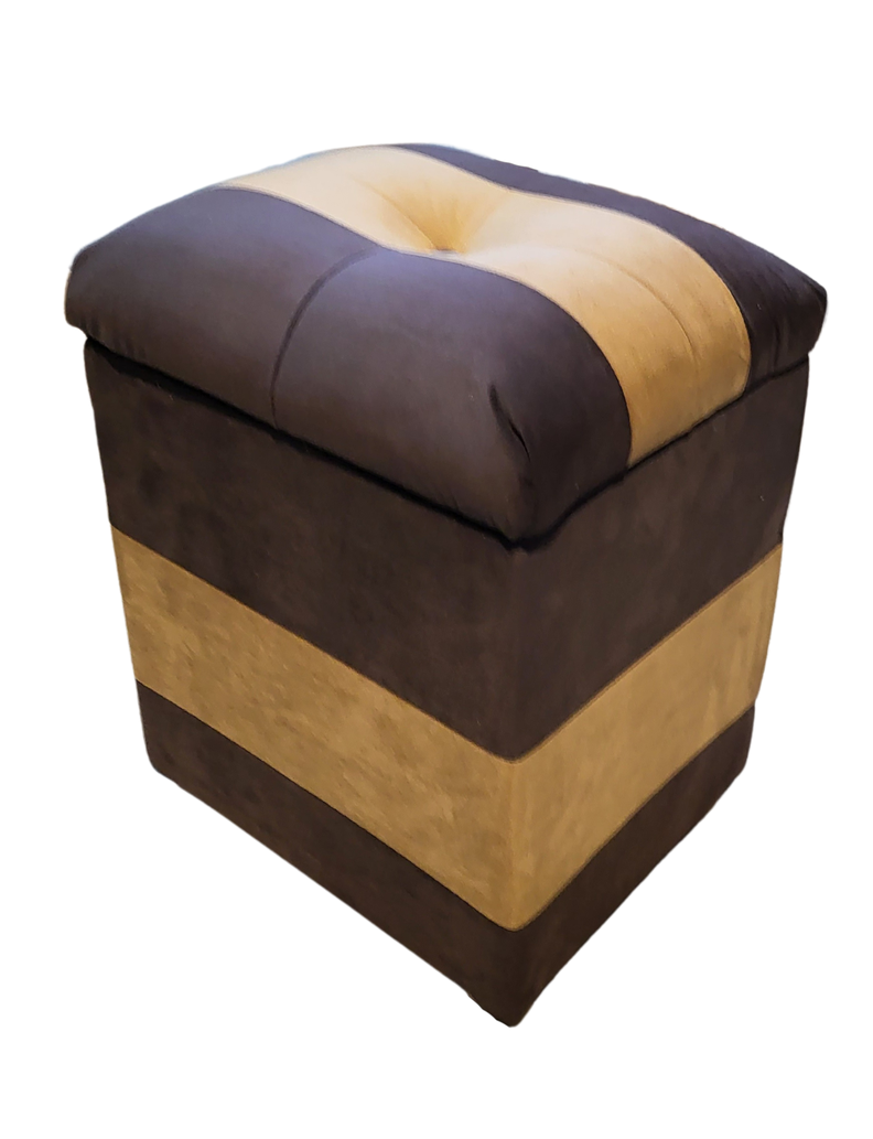 Pouf Baul Bicolor chocolate cafe Felpa 40x33x50 Rimar-2