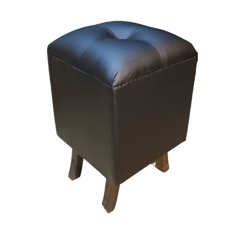 Pouf Negro Eco Cuero Muebles Rimar-1