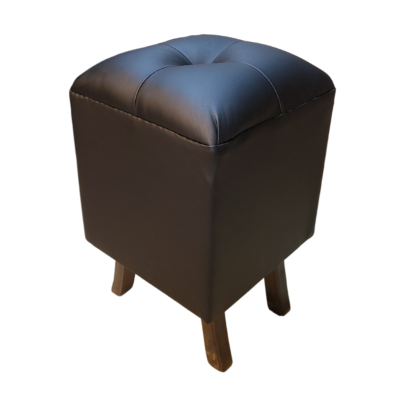 Pouf Negro Eco Cuero Muebles Rimar-2