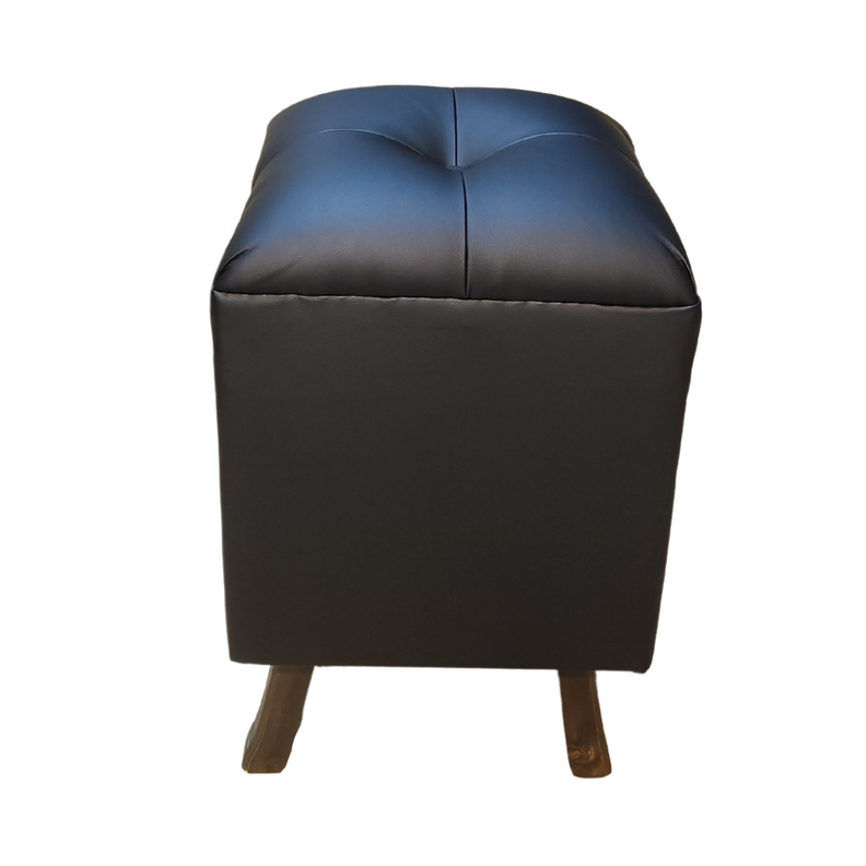 Pouf Negro Eco Cuero Muebles Rimar-3